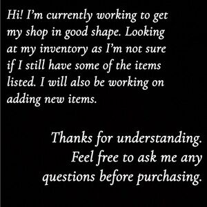 Shop Notice - Currently Updating Inventory